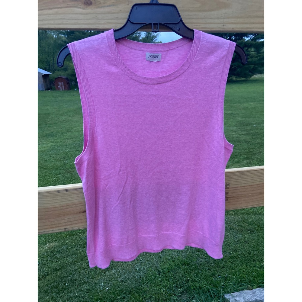 J.Crew Re-Imagined Pink Cotton Sleeveless Sweater Shell Tank Top Womens Medium